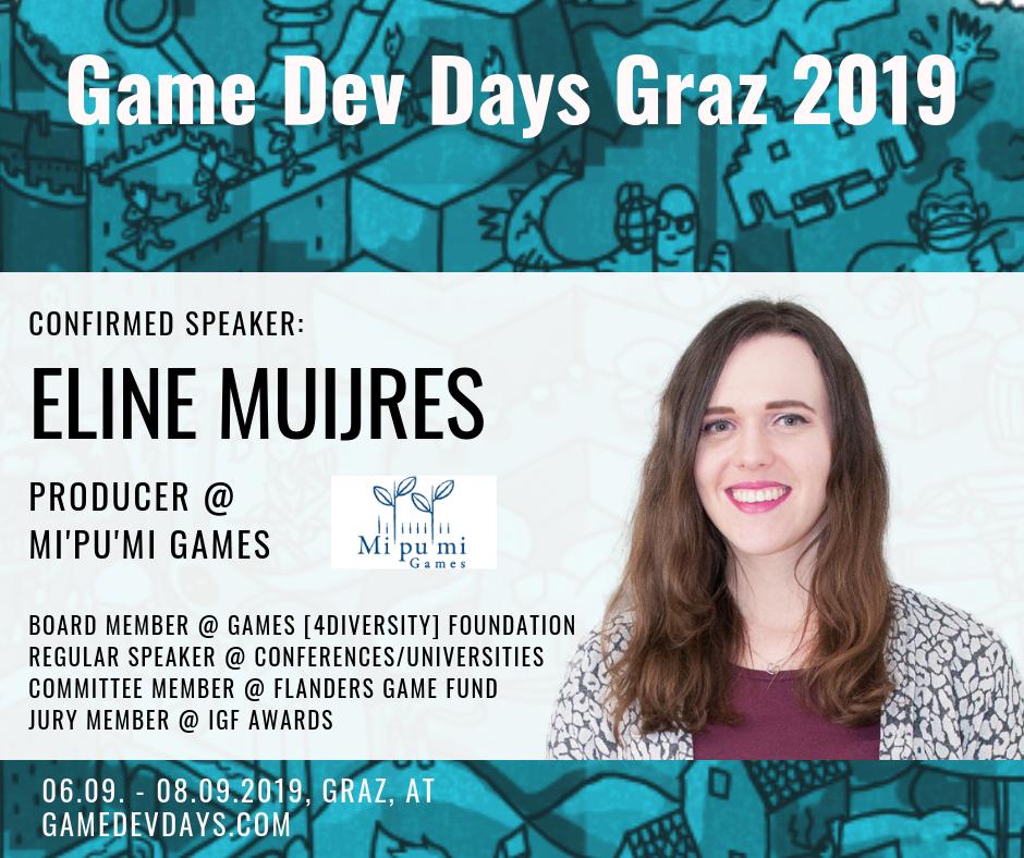 Meet our awesome speakers: 
Eline Muijres (<a href="/ElineMuijres/">Eline Muijres ✨</a>), Producer at Mi'pu'mi Games (<a href="/Mipumi/">Mi'pu'mi Games 🐺 HOWL out now!</a>)!

Register for the Game Dev Days 2019 today! (It's free!)
(gamedevdays.com)

#gamedev #gddg19 #gamedevdays
