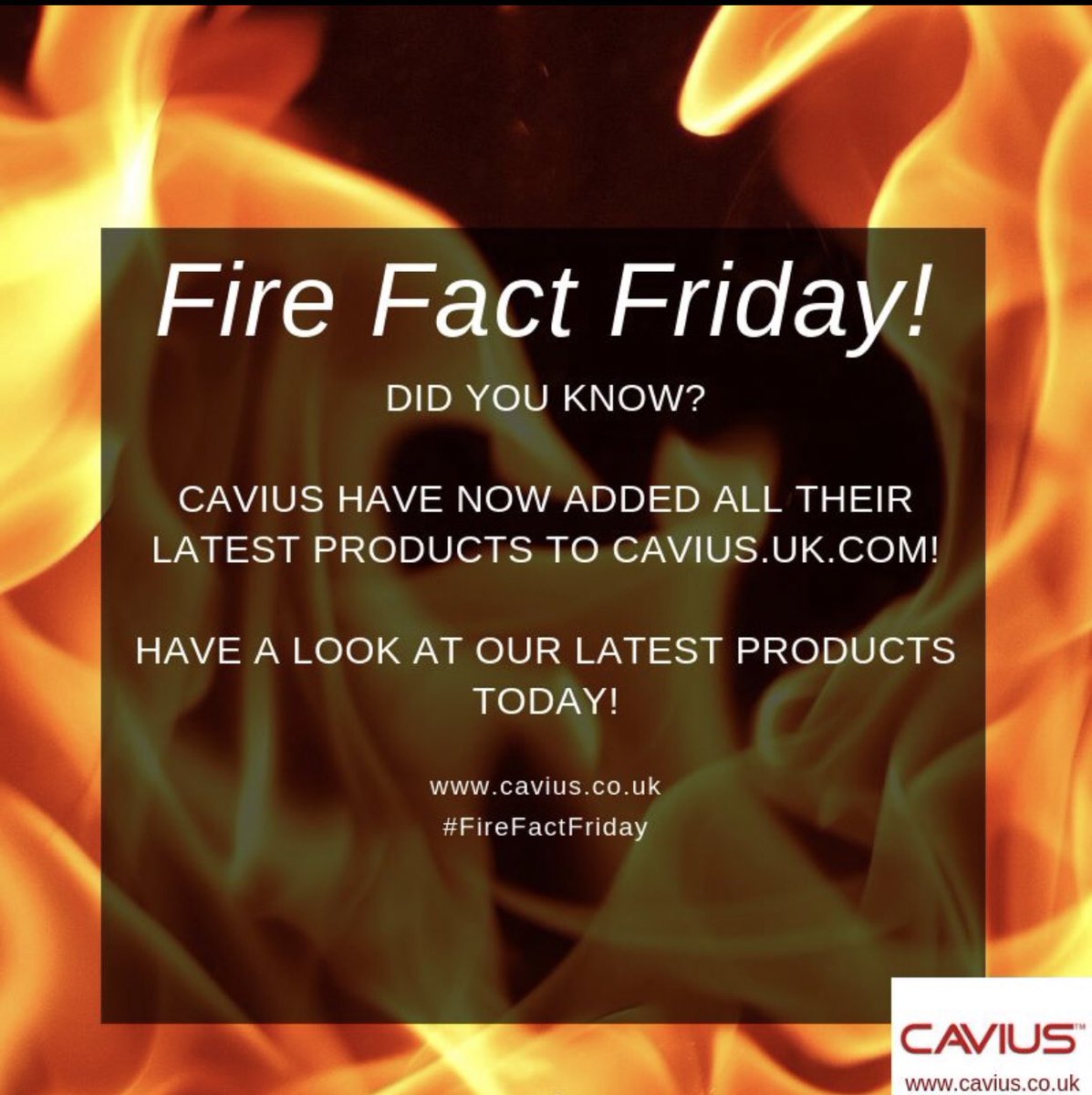 Head over to cavius.uk.com today and have a look at all our latest products! 

#FireSafetyFriday #SmokeAlarm #HeatAlarm #TravelAlarm #FloodAlarm