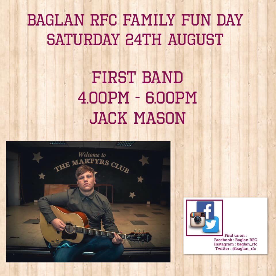 baglan_rfc's tweet photo. Our 7th Annual Family Fun Day this Saturday 24th from 4.00pm...
#JackMason
#TheJacksonFlynnThing
#LostFrequency
#IceCreamVan
#BuckingBronco
#BouncyCastle
#BBQ
#CanBar
#GinBar
#BounyCastle
#TugOfWar
#FacePainting
#TemporaryTattoos
#ColouredHairSpray
#Sweets
#Treats
#Toys https://t.co/o1Dbmzp2Ak