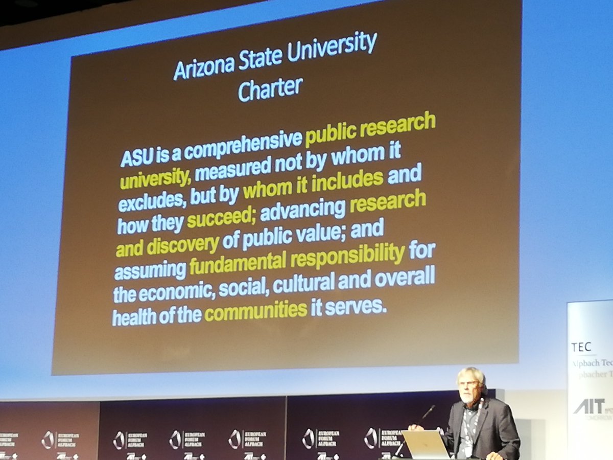 We need the brick and mortal University for the social development of the youth, nether the less we need to digitize higher education to offer demanded capacity - Robert Page and  Manfred Laubichler from Arizona State University. #efatec19