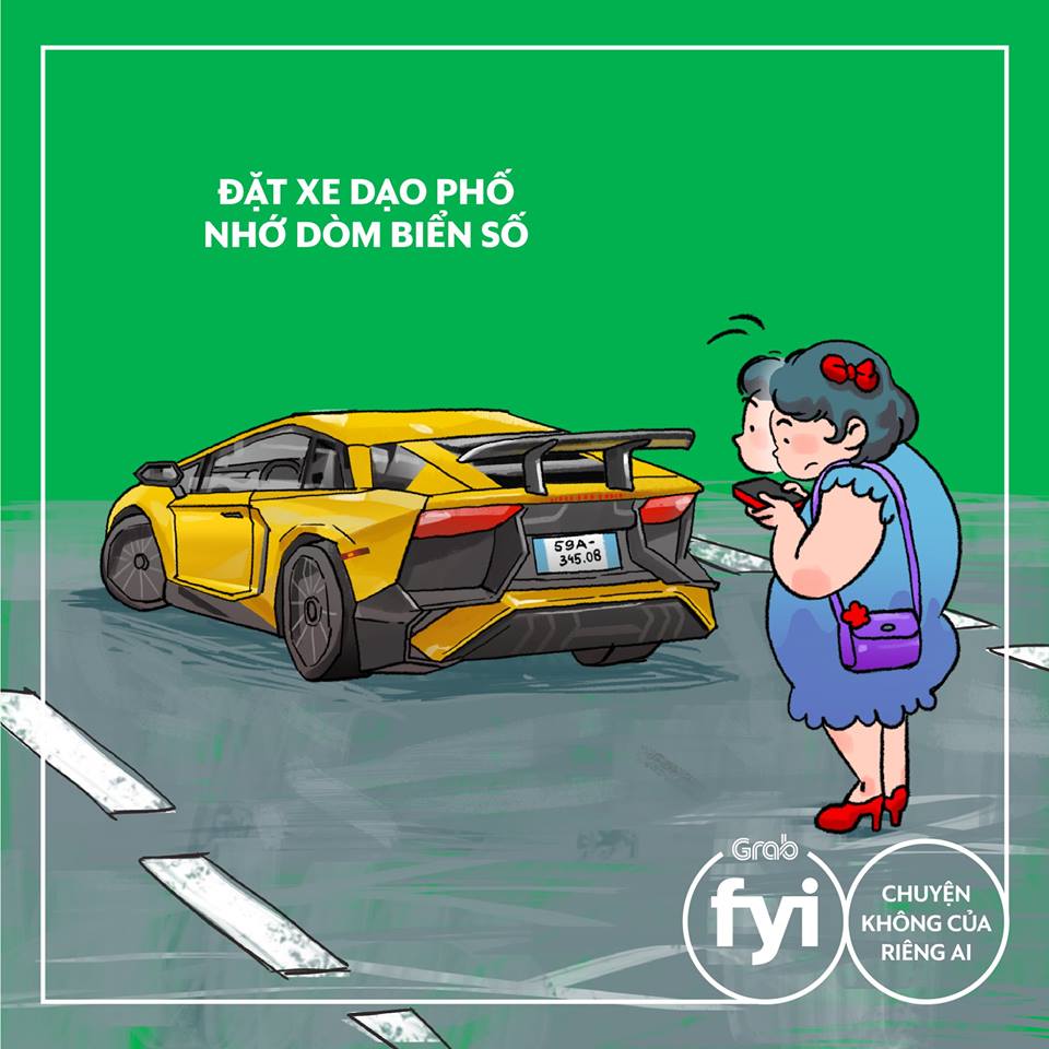 Dù trái tim có rộn ràng, đôi chân có xốn xang thì xin quý bạn hữu mình đặt xe dạo phố, nhớ dòm biển số. 
Đường xá xe cộ đầy, mình chậm lại một chút, nhìn kĩ biển số xe, liếc nhẹ bác tài, đúng (cont) ms.spr.ly/l/6010TO6Or