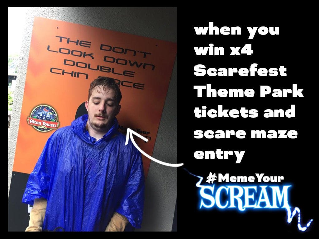 altontowers's tweet photo. Congratulations to Alex McClellan who has won this week's epic Scarefest bundle prize with #MemeYourScream (or Meme Your Snooze, in Alex's case!)

Will you be the winner of next week's final spooktacular bundle? There's still time to take part... https://t.co/3TNLYL5pdx https://t.co/WmnEdoCFVc