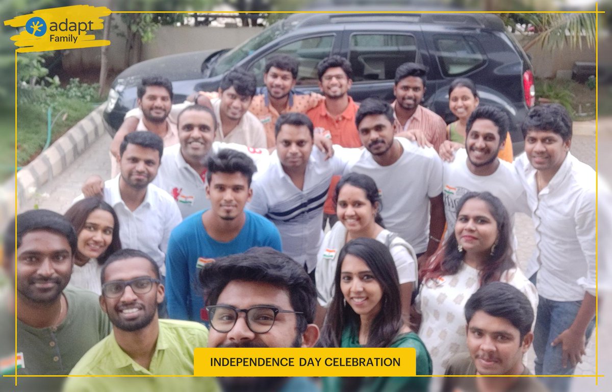 Adapt_io's tweet photo. We celebrated India’s 73rd Independence Day rejoicing the true spirit of teamwork and unity. From flaunting tri-color outfits to exciting games like 'treasure hunt', here is a quick recap, take a look. https://t.co/jyQNZ99oR6
#73rdIndependenceDay #LifeAtAdapt https://t.co/VN0aQwcBZw
