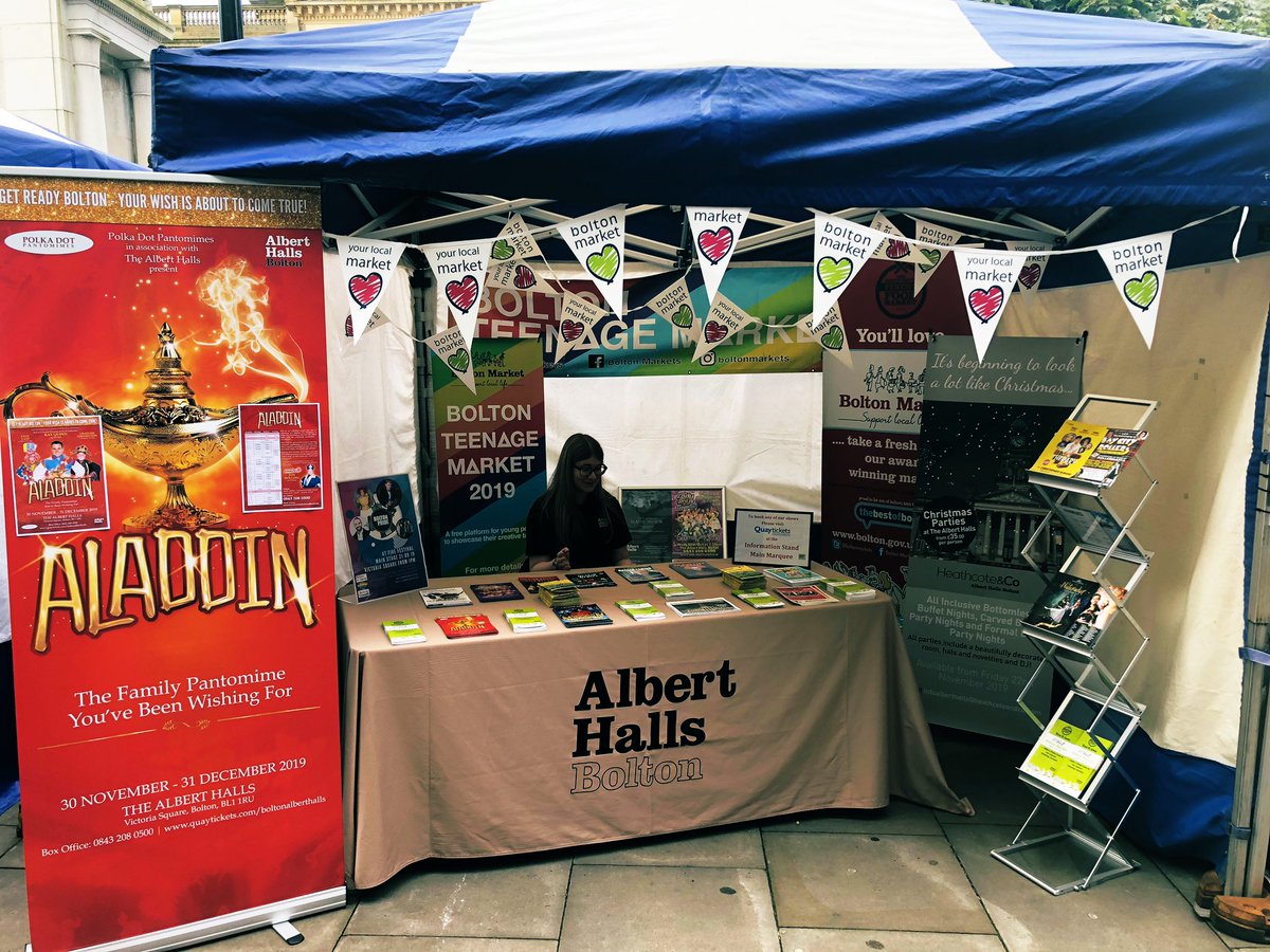 AlbertHallsBTN's tweet photo. If you are out and about this weekend @BoltonFoodFest visit our shared stall with @BoltonMarkets outside the Family Zone @CromptonPlace and get your tickets from @Quaytickets in the Main Marquee. #BoltonFoodFest #Entertainment #Theatre https://t.co/BciyTgoyWb