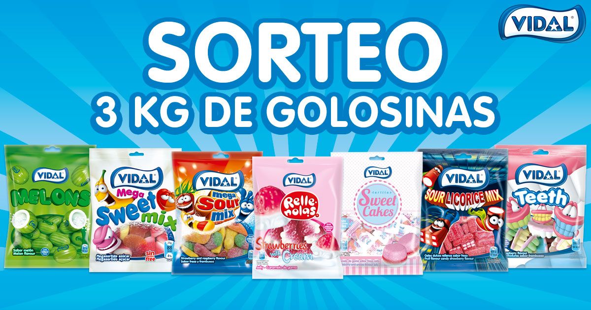 Vidal_Golosinas's tweet photo. 🍬🍭 ¡SORTEO DE 3KG DE GOLOSINAS! 🍬🍭

Vuestros deseos son órdenes para nosotros (a veces), así que, como votasteis ayer, ¡sorteamos 3kg de golosinas variadas!

Solo tenéis que: 
👉 Hacer RT
👉 Seguidnos

*Sorteo activo en España hasta el 25/08/19 a las 23:59 (hora peninsular) https://t.co/DtJrni4eJS