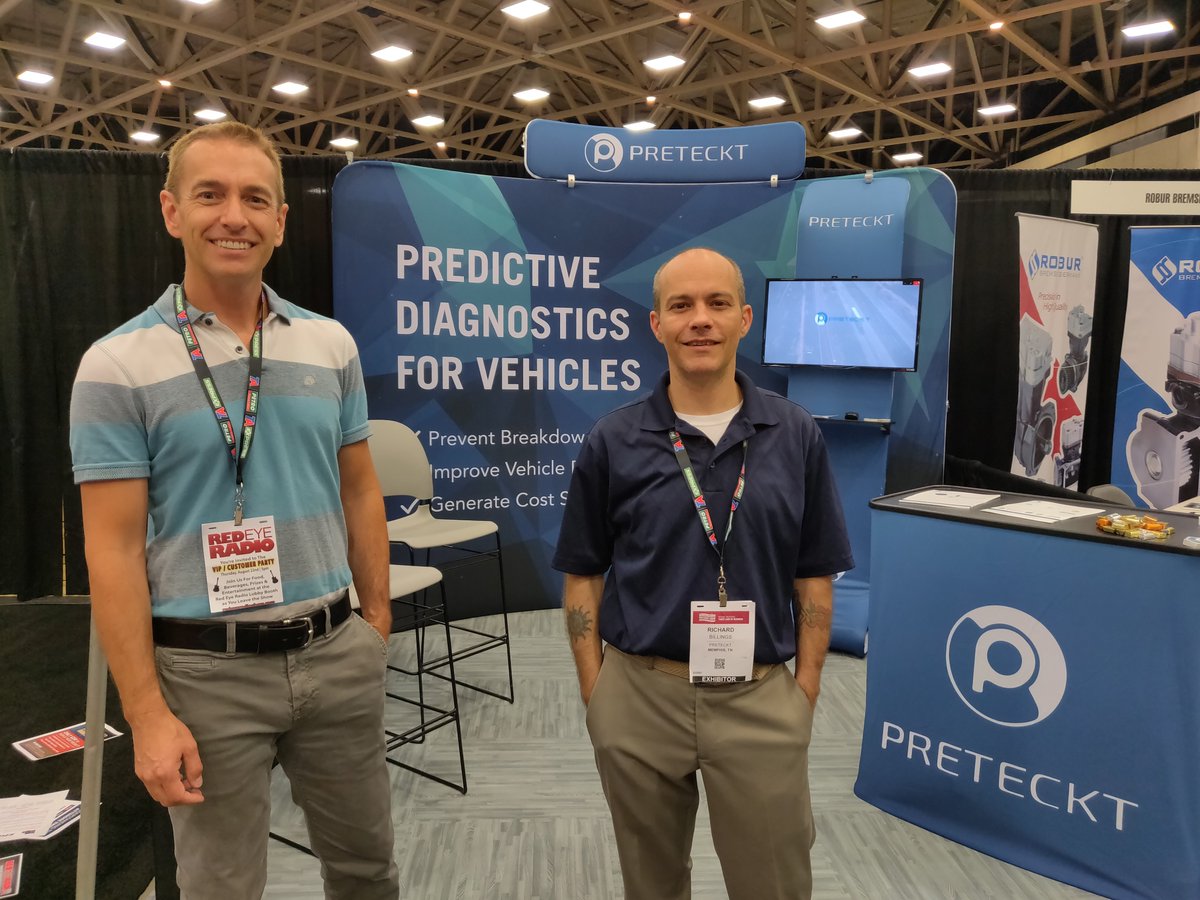 Days 2 at GATS!  Please visit Preteckt’s CEO Ken Sills and Sales Engineer Richard Billings at booth 1746 to learn how Preteckt can save your fleet over $2700 annually per vehicle. 
#preteckt #greatamericantruckingshow #GATS #fleetmaintenance #predictivediagnostics #innovation
