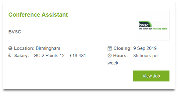 <a href="/conferencesbvsc/">Conferences at BVSC</a> are recruiting! 

Find out more here: bit.ly/2KOS836

#Birmingham #BrumJobsHour #vacancies