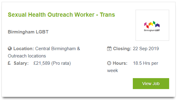 <a href="/birminghamlgbt/">Birmingham LGBT+ Centre</a> are recruiting! 

Find out more here:  bit.ly/2KOzEjd

#Birmingham #LGBT #BrumJobsHour