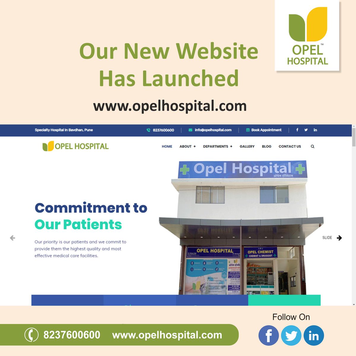 We're happy to announce the launch of our brand new website. Be sure to check it out at opelhospital.com

#OpelHospital #HospitalinBavdhan #SpecialtyHospital #Orhopedics #Cardiac #obstetrics #Gynecology
