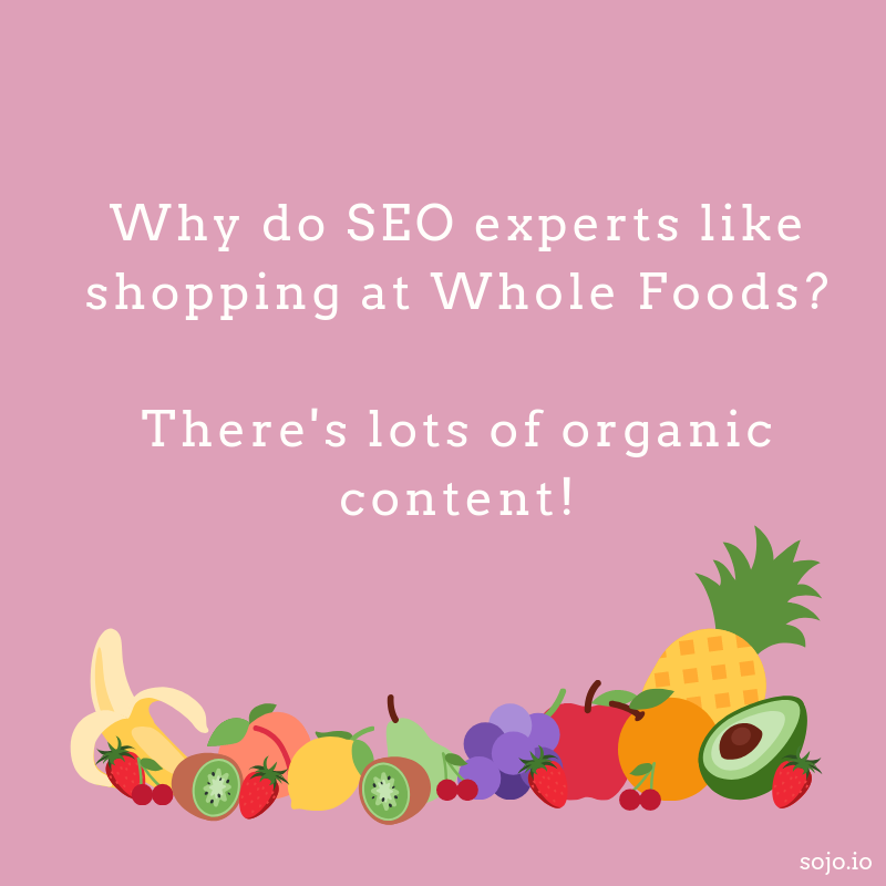 This made me smile - I've talked about organic content in multiple meetings this week. It's really great for your website search rank - Google loves it!
#seo #organiccontent #techpun #punny #joke #searchengineoptimisation #funny #SEOexpert #websitedesign #websitedeveloper #webdev