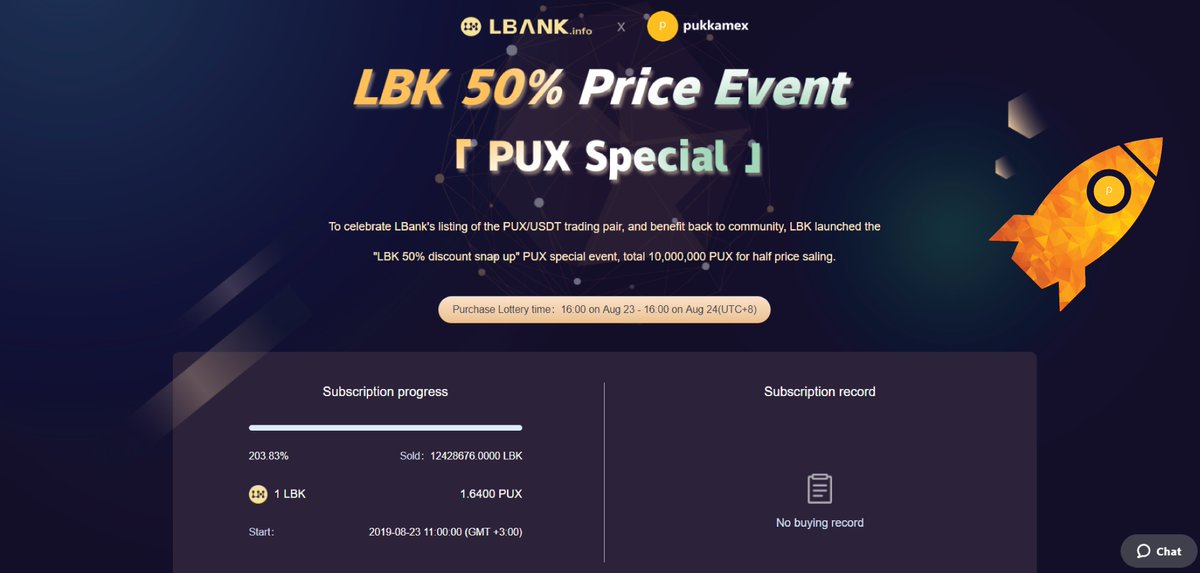 It’s official the PUX IEO sells out in 7 minutes!

bit.ly/31YgRri