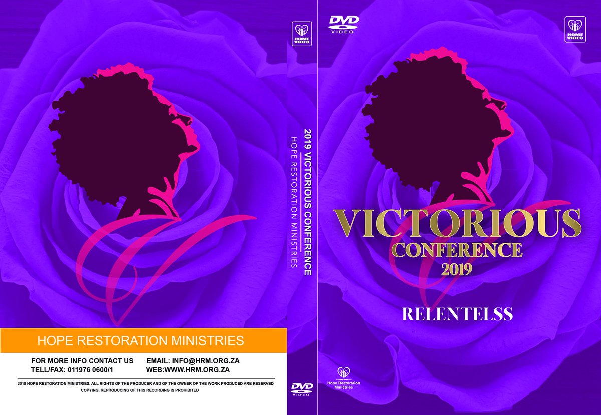 HopeRestoration's tweet photo. #VC2019 DVD's, MP3 (in CD/USB) available at any @HopeRestoration Ministries near you, you can also order online at media@hrm.org.za #Victorious #Relentless #FridayFeeling #WomensMonth https://t.co/KZTrqX0nr6