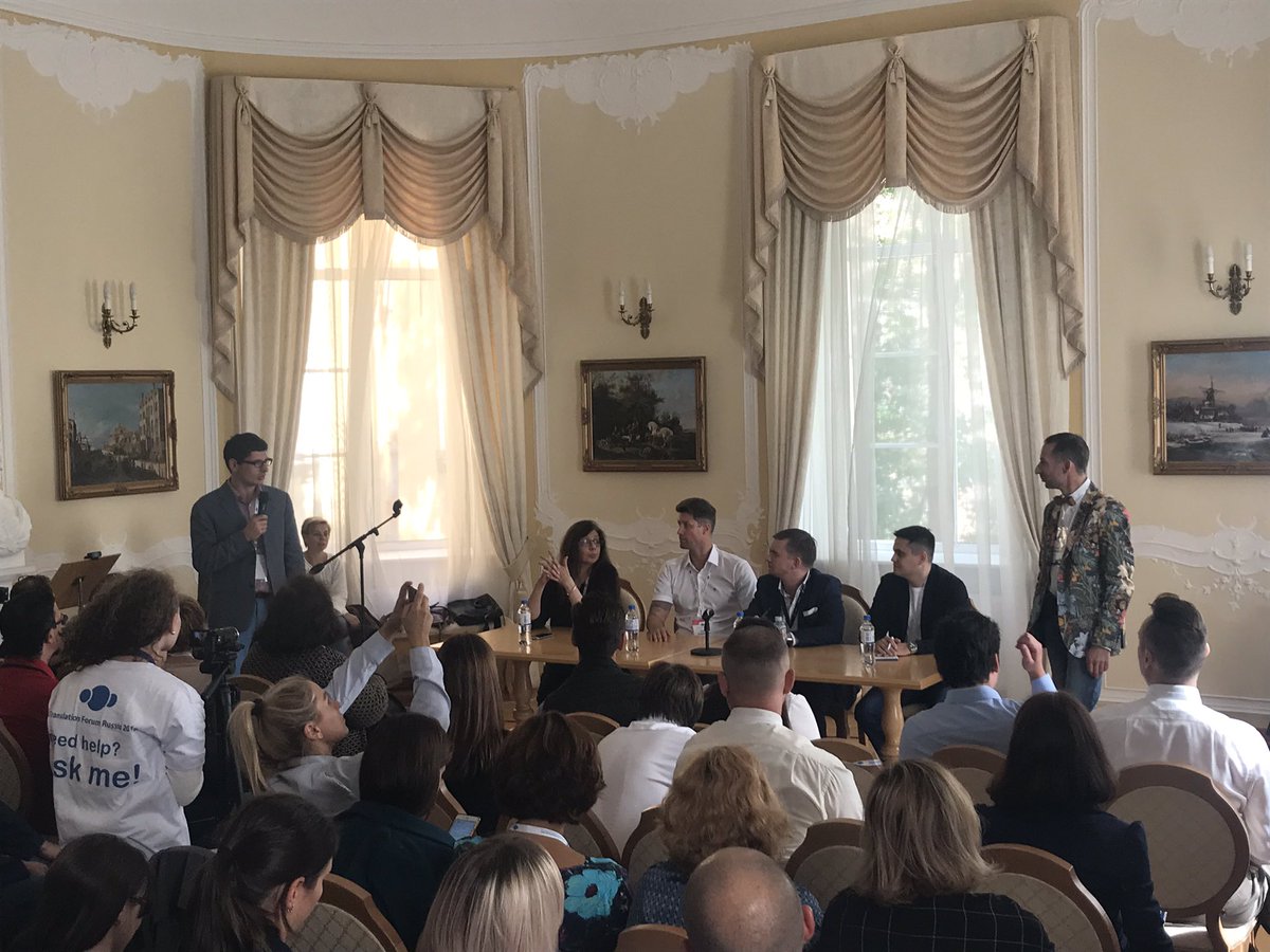 ceciliaenback's tweet photo. Following the business track at #tfr2019 in sunny #StPetersburg - now @constanch moderating a round-table on the Russian language market! https://t.co/T5XOLMoQcB