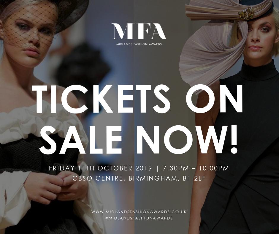 MidlandsFashion's tweet image. Tickets on sale NOW! You can now purchase your tickets to the Midlands Fashion Awards 2019 which is on Friday 11th October from 7pm to 10pm.  Book tickets here bit.ly/MFATickets #awards #FashionShow #midlands #fashion #SupportingLocalBusinesses