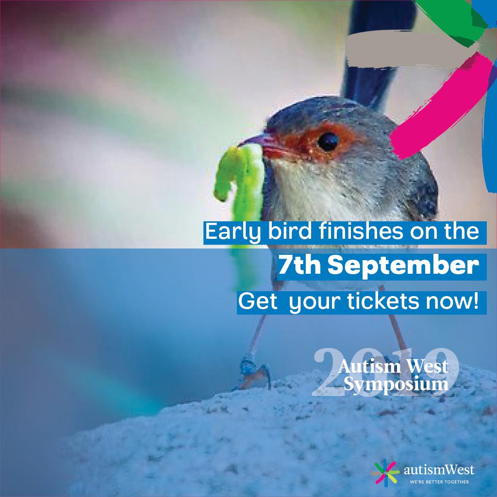 There are only two weeks left to jump in and join the conversation!
Early bird ticketing prices for the annual Autism West Symposium close on the 7th of September. 
Tickets are available here: buff.ly/2TVpcsW

#autismwestsymposium #autismwest