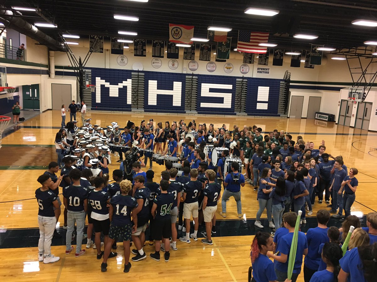 MHSMavs's tweet photo. Something cool is about to happen, I can feel it!! 💙💚🏊‍♀️🏈🎼🥁 https://t.co/ZIwpBgdJiZ