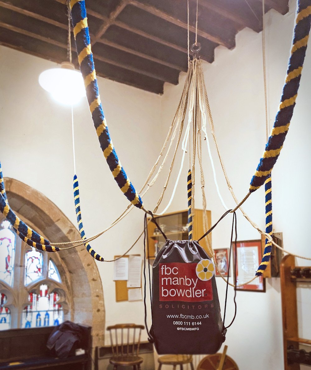 FBCManbyBowdler's tweet photo. Entries have started to come in for our @PrimroseHospice #bagathon where we're taking photos of our bags in funny, inspiring, innovative ways or in beautiful surroundings.

First up we have one attached to church bells. Ding Dong!

#charity https://t.co/A7Lebhaprj