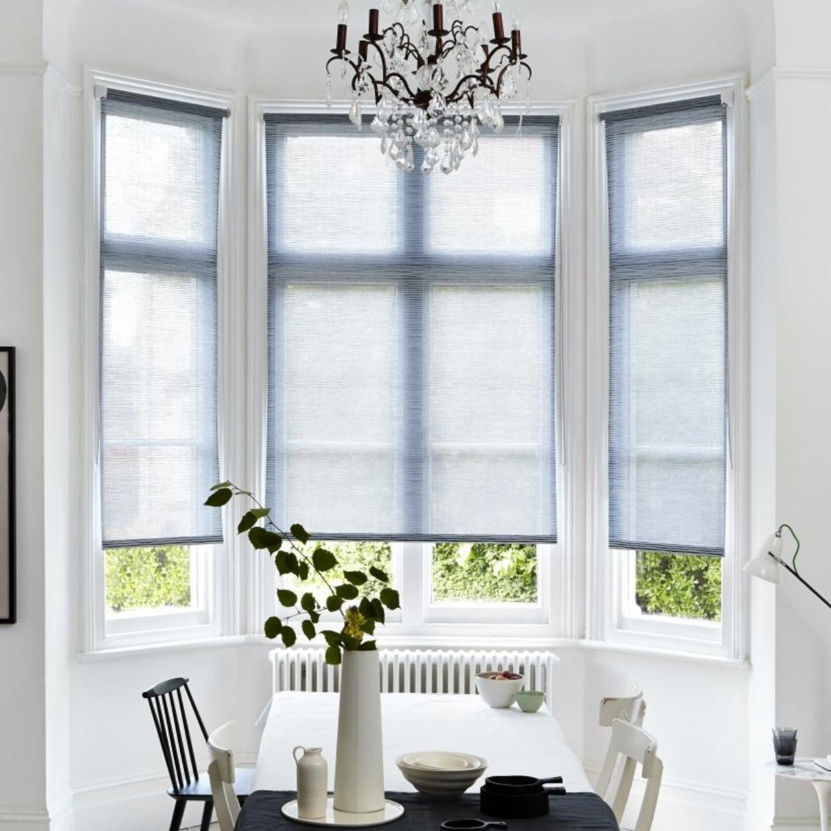 blinds in bay window