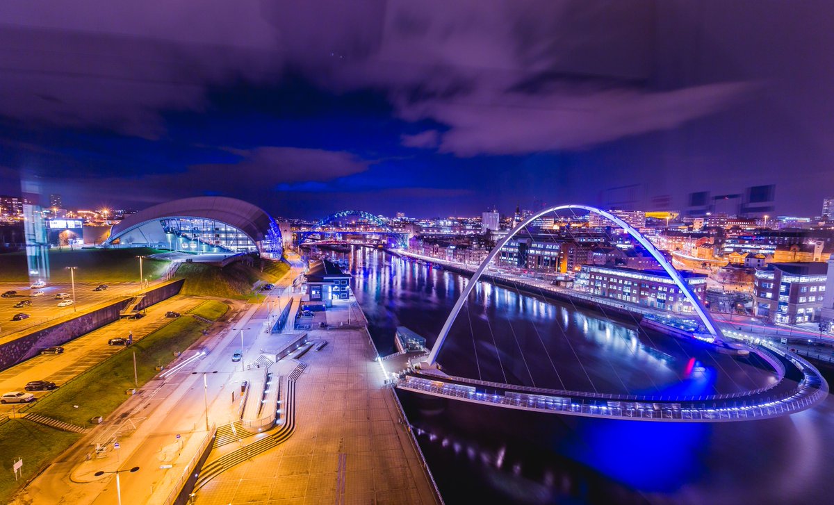 The vibrant Newcastle and Gateshead quaysides really come to life after dark.