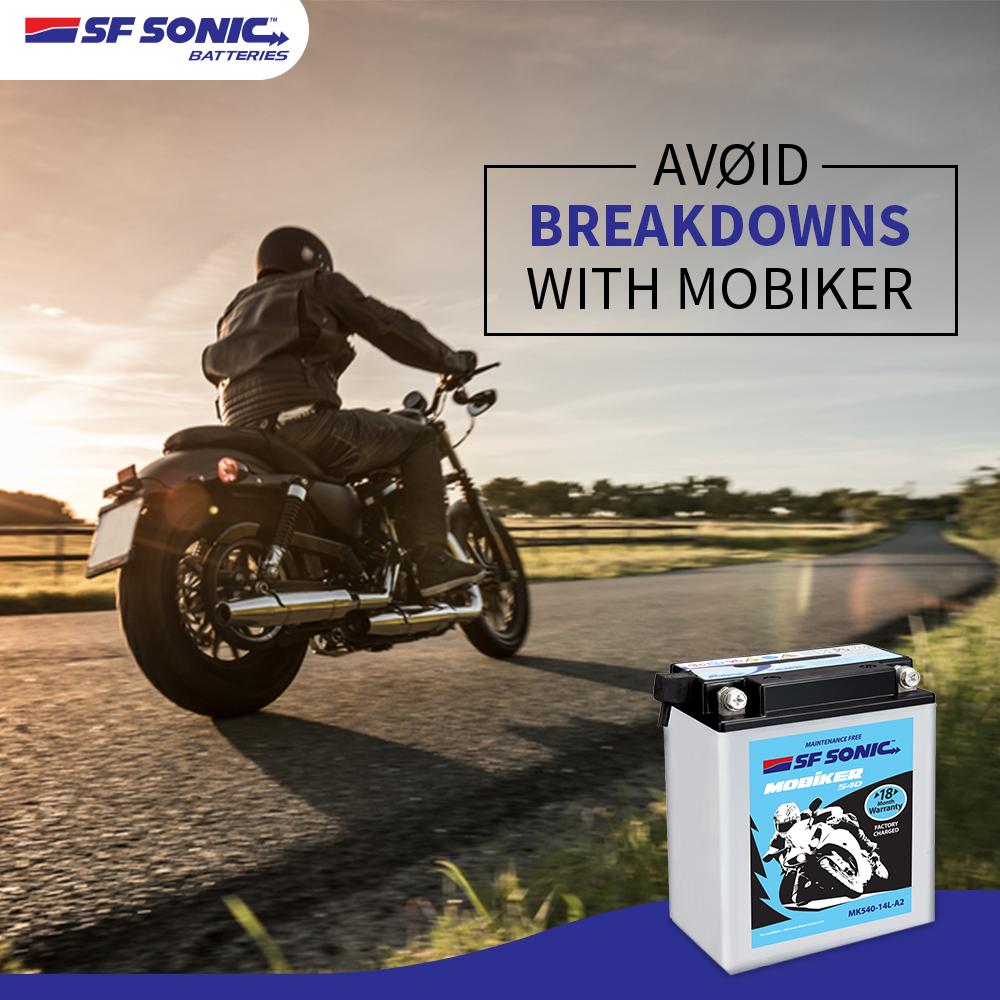 SFBatteries's tweet photo. Riding your bike during monsoons can lead to your bike battery breaking down often. But with SF Sonic MoBiker Batteries, you can be rest assured. #SFSonic #MoBiker #Monsoon #Bikes #Power https://t.co/i8NZ8crjI6