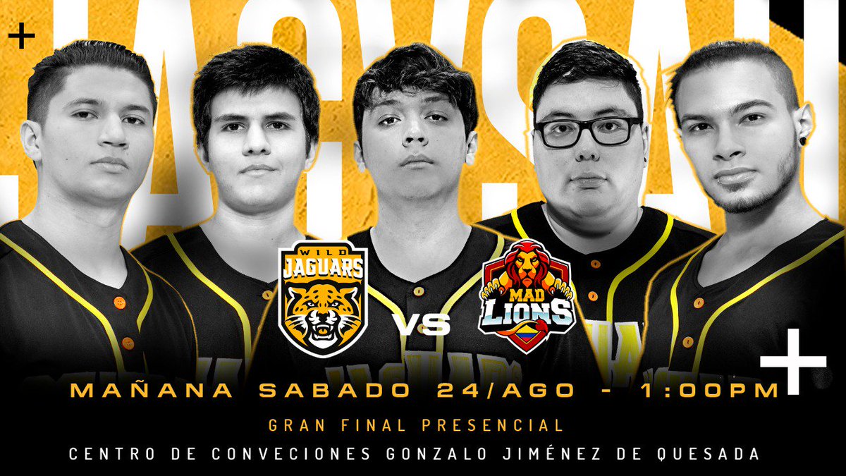 🐅JAGUARES!!! Ya casi es hora, falta 1⃣ día para la Gran Final de la #GoldenXLVP 🇨🇴 contra el actual Campeón <a href="/MADLionsEC_CO/">MAD Lions E.C. Colombia</a> 🦁, Veremos quien ruge más fuerte 🥊🥊
----
🏆Compra tus boletos en: 
linktr.ee/GoldenXLVP…
----
¡Ven y ruge con nosotros 👊!: 
#⃣ #Gowjcolombia