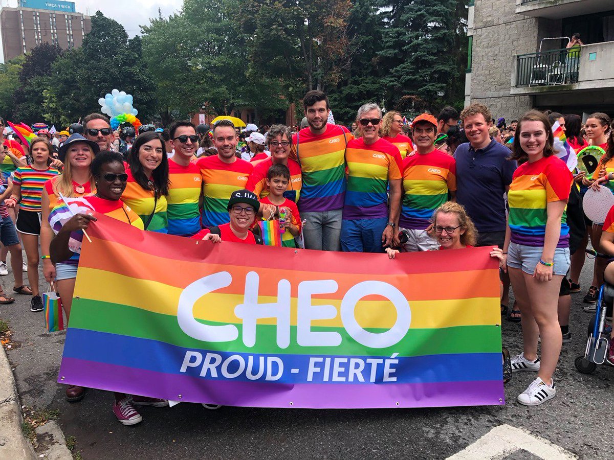 We’re back with our rainbow shirts! #CHEO staff, physicians and friends are walking in the #FiertéCapPride Parade on Sunday. Keep an eye out for us and say hi!
