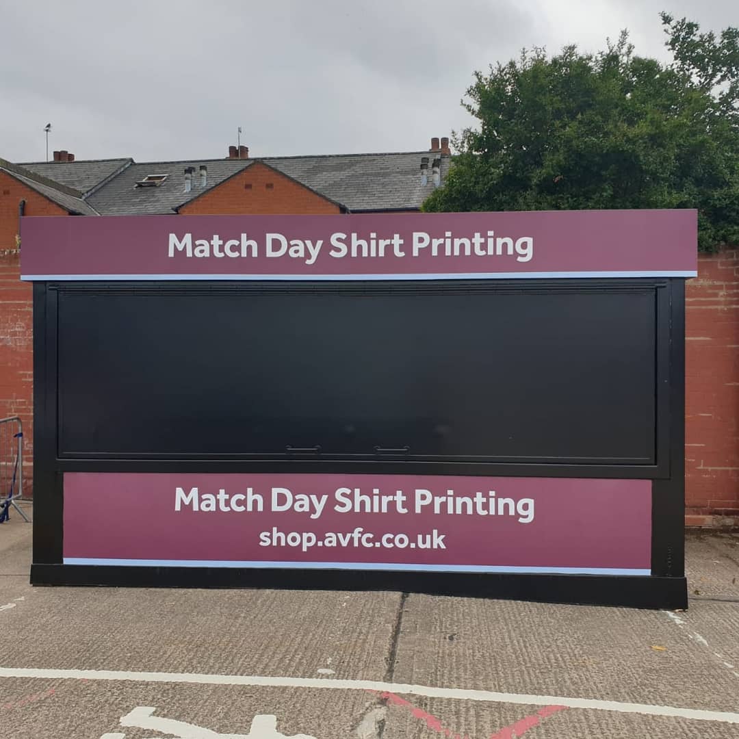 Glasshouse_GH's tweet photo. Another busy week in the office! We have been back to Villa Park to help @AVFCOfficial with their match day shirt printing unit 👌 We hope you have a brilliant Bank Holiday weekend whatever you have planned! ☀️ #villa #AVFC #astonvilla #print #design #fit #vinyl #largeformat https://t.co/jbdo7cQkVs