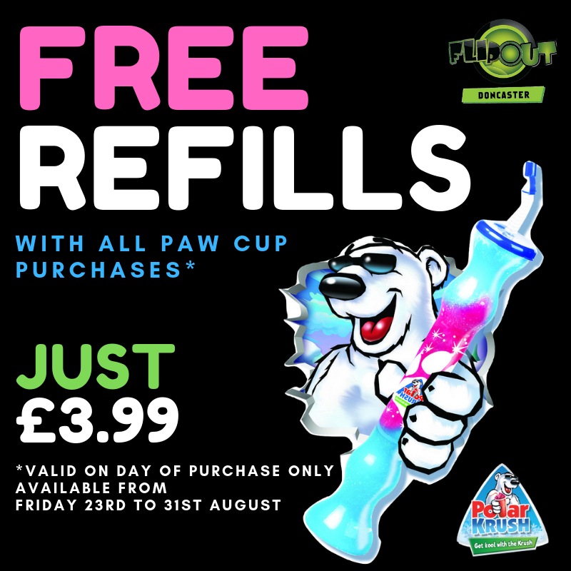 Buy your paw cup from any of our till's for just £3.99 and re-fill it as much as you like... 
Valid on day of purchase only. Offer valid between 23rd-31st August

Don't miss out..
#icecold #polarbear #flippinfun <a href="/polar_krush/">Polar Krush</a>