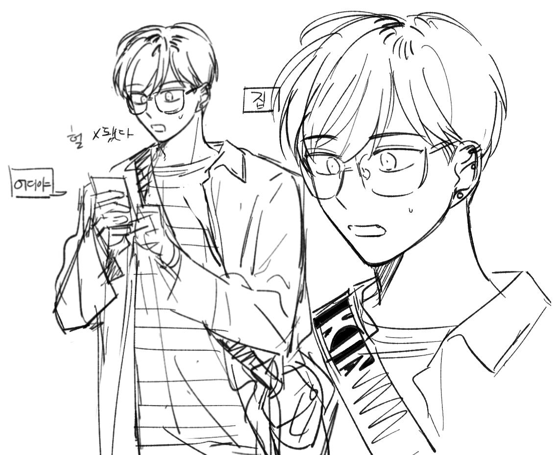러프 드럽다는 얘기 들은 뒤로 많이 고쳤는데
#그림쟁이분들_러프와_완성본_온도차이보여주세요 
