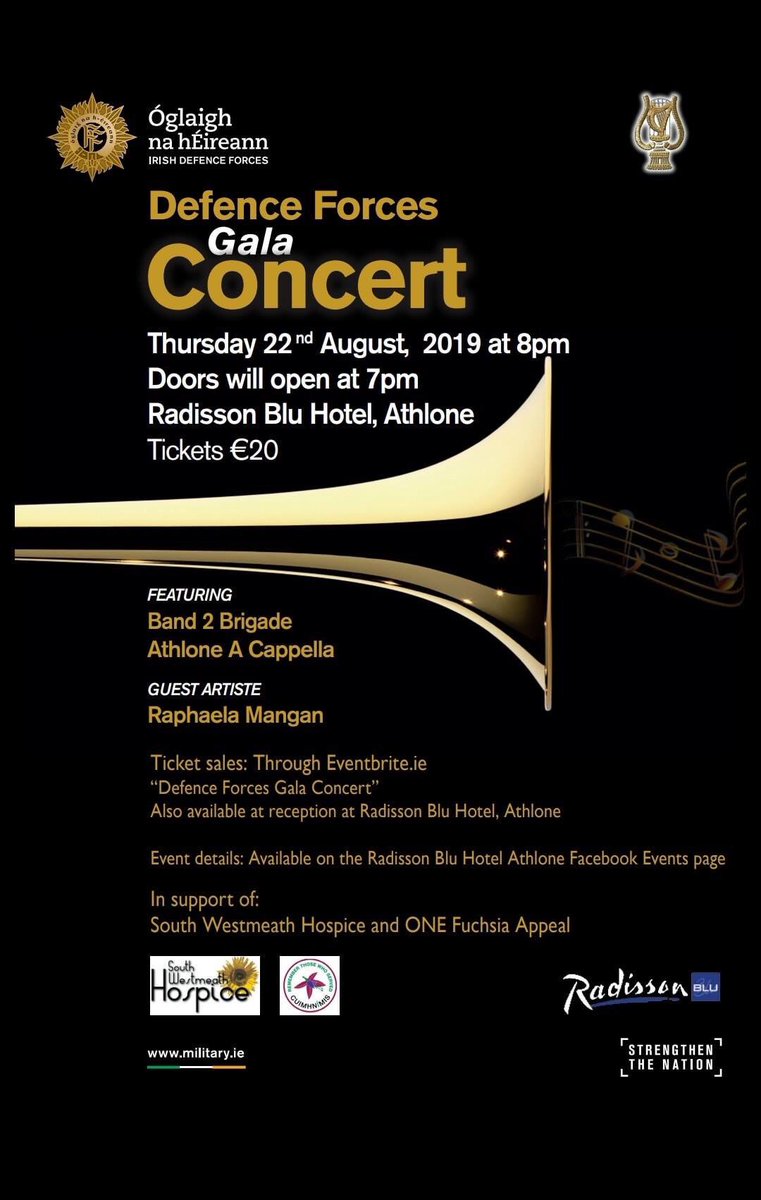 6_Inf_Bn's tweet photo. Thank you to all who contributed to @defenceforces Gala Concert in the @RadissonAthlone last evening. Superb performances from Band 2 Bde, Athlone A Capella, Raphaela Mangan and the @defenceforces Pipes and Drums witnessed by a full house #InspiringPride #StrengthenTheNation https://t.co/bTyjfoIgKq