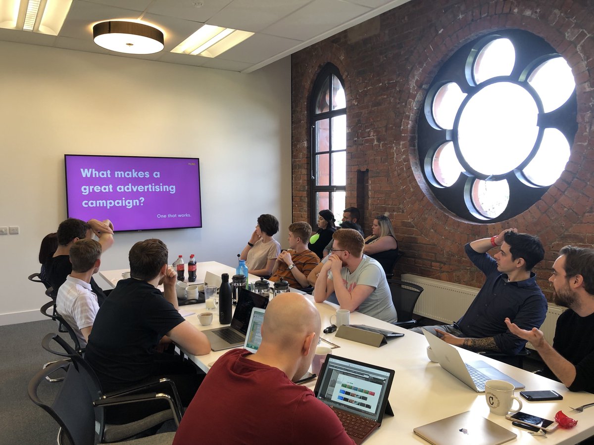 wearefore's tweet photo. This morning we had an in-house #ForeTalks session on Approaching Creative Advertising Briefs.

Our CCO, ran the session taking the team through the presentation, a healthy brand purpose debate and some live briefs - followed by breakfast!  #wearefore  #advertising #fridayfeeling https://t.co/Echib0SbTa