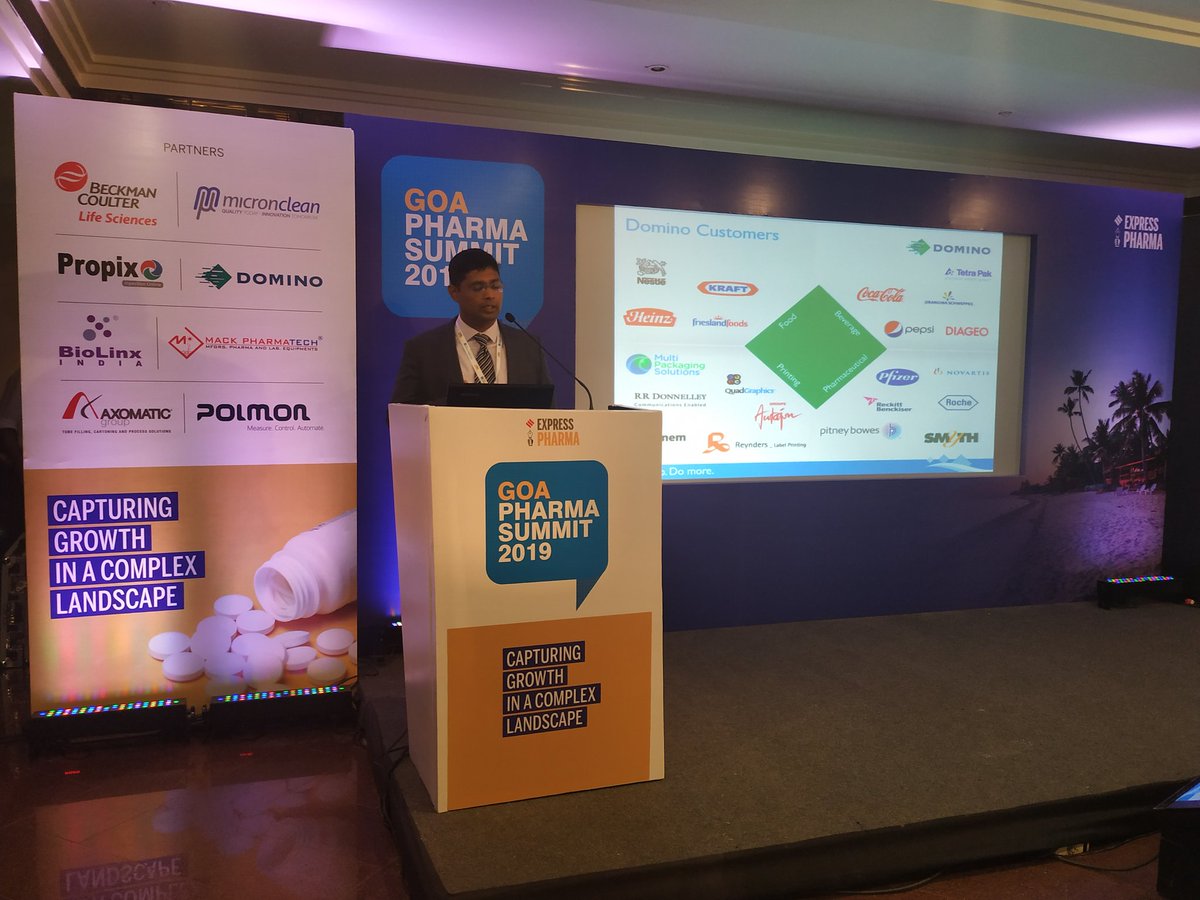 LNair23's tweet photo. Sandeep Vadakattu from Domino Printech talks about his company's new-age offerings for the Lifesciences sector at #GoaPharmaSummit 2019 https://t.co/Qwmc22K3zZ