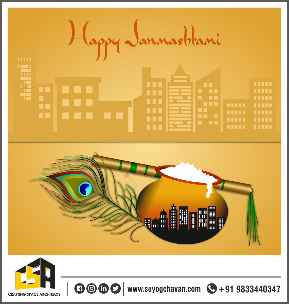 ar_suyog's tweet photo. #Happy_Janmashtami
On this Auspicious Day let us sing Hymns in praise of lord Krishna.

#janmashtami2019 #Krushnajanmashtami #CraftingSpaceArchitects #ExcellentArchitecture #ArchitectSuyogChavan https://t.co/71umtHq2zj