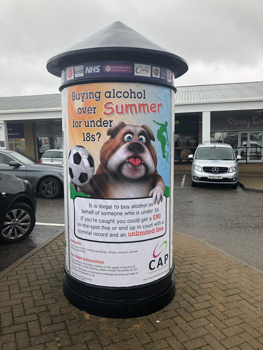 The CAP Summer Posters have never been so eye-catching and carries a simple message - 'Don't buy alcohol for young people.'  Great work being undertaken by @CorbyCSP and @CorbyBC @corby