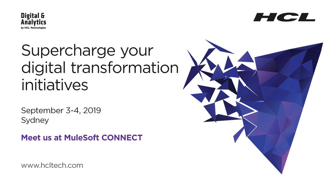 Learn how we help global enterprises execute their #digitaltransformation journey at scale and speed. Meet us at #MuleSoftConnect 2019, Sydney, to know more  bit.ly/2L74zq1 #ScaleDigitalwithHCL