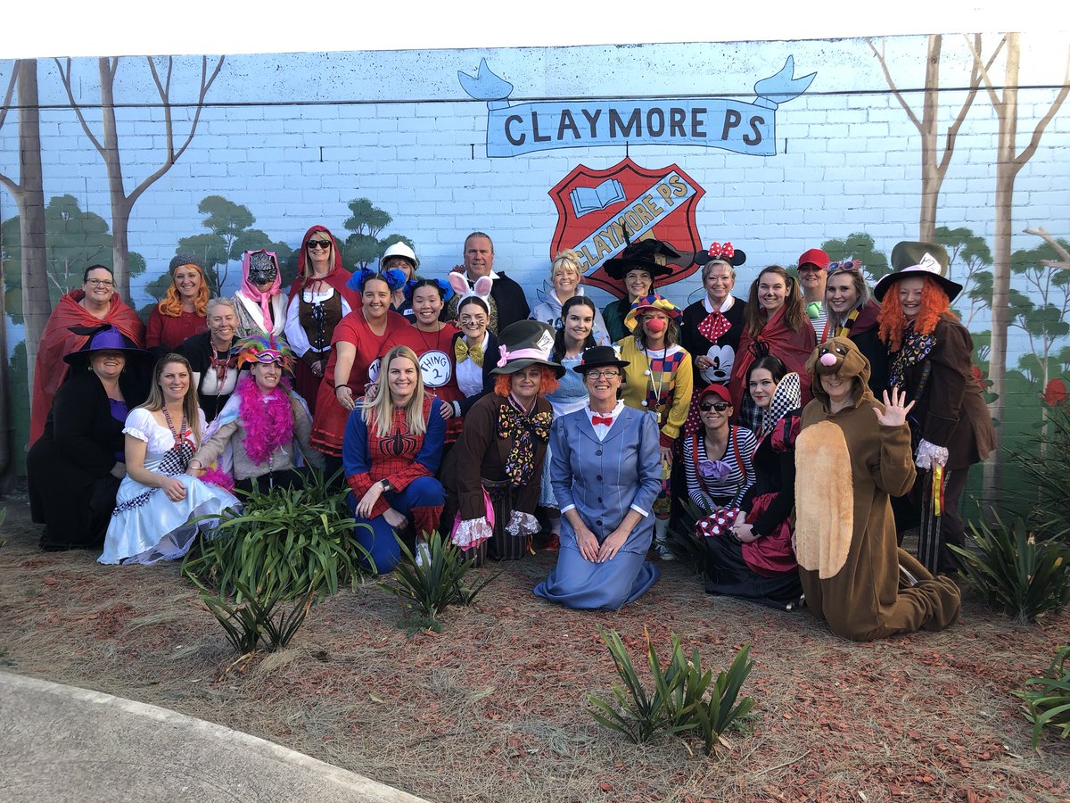 jacquiehezemans's tweet photo. The staff at @claymore_ps getting in to the spirit for #bookweek2019 #ClaymorePride❤️💙 https://t.co/QMmbFn5fHX