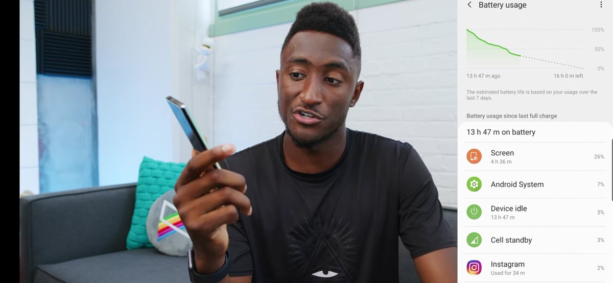 smartechdaily's tweet image. استهلاك البطارية في جهاز #GalaxyNote10Plus بمعالج #Snapdragon855 من مراجعة @MKBHD
الفرق واضح بين معالجي Exynos و Snapdragon 😒