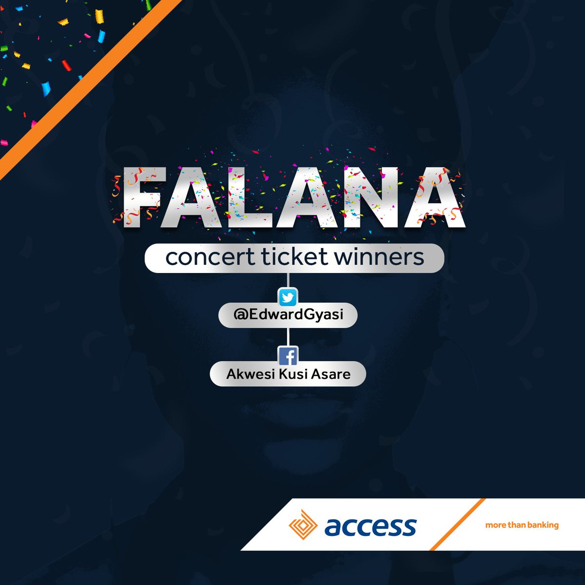 AccessBankGhana's tweet photo. Congratulations to the final winners of the tickets for the Falana concert and thank you to all who participated.👏😉
#Falanachapterone #Morethanbanking #AccessBankGhana https://t.co/1M3HPag1zG