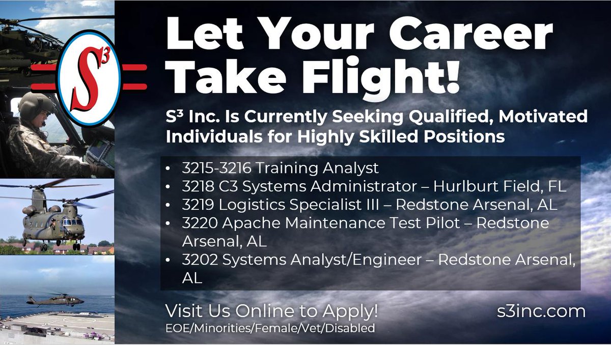 S3Inc's tweet photo. Systems Studies &amp; Simulation is hiring. Visit https://t.co/1nGdbGEtIU for more information. https://t.co/Ts5yMxESgS