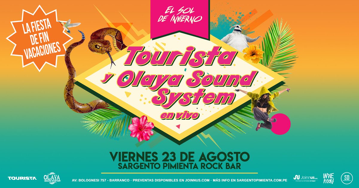 LosOlaya's tweet photo. HOOOOOY, tonazo en el @SargentPimienta junto a los amigazos de @touristamusic !!

#ElSoldeInvierno #SuenanLosOlaya #Fantasmas https://t.co/fY0piJrbMV