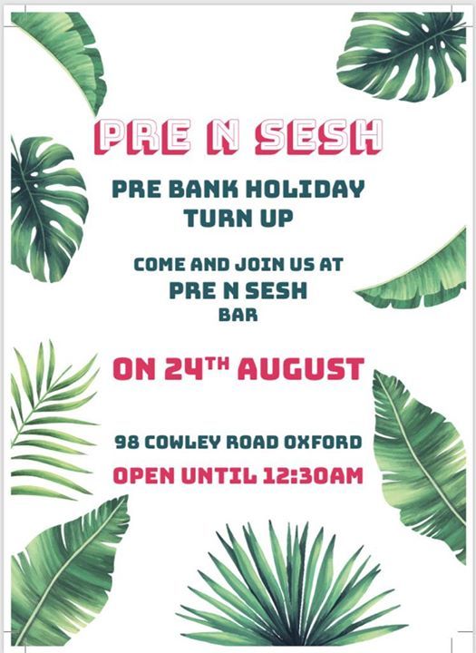 Wallrideuk's tweet photo. Get yourselves down to the Pre 'n' Sesh Bar tomorrow for the pre bank holiday turn up!

Pre n Sesh Bar https://t.co/SsBGXuUsww