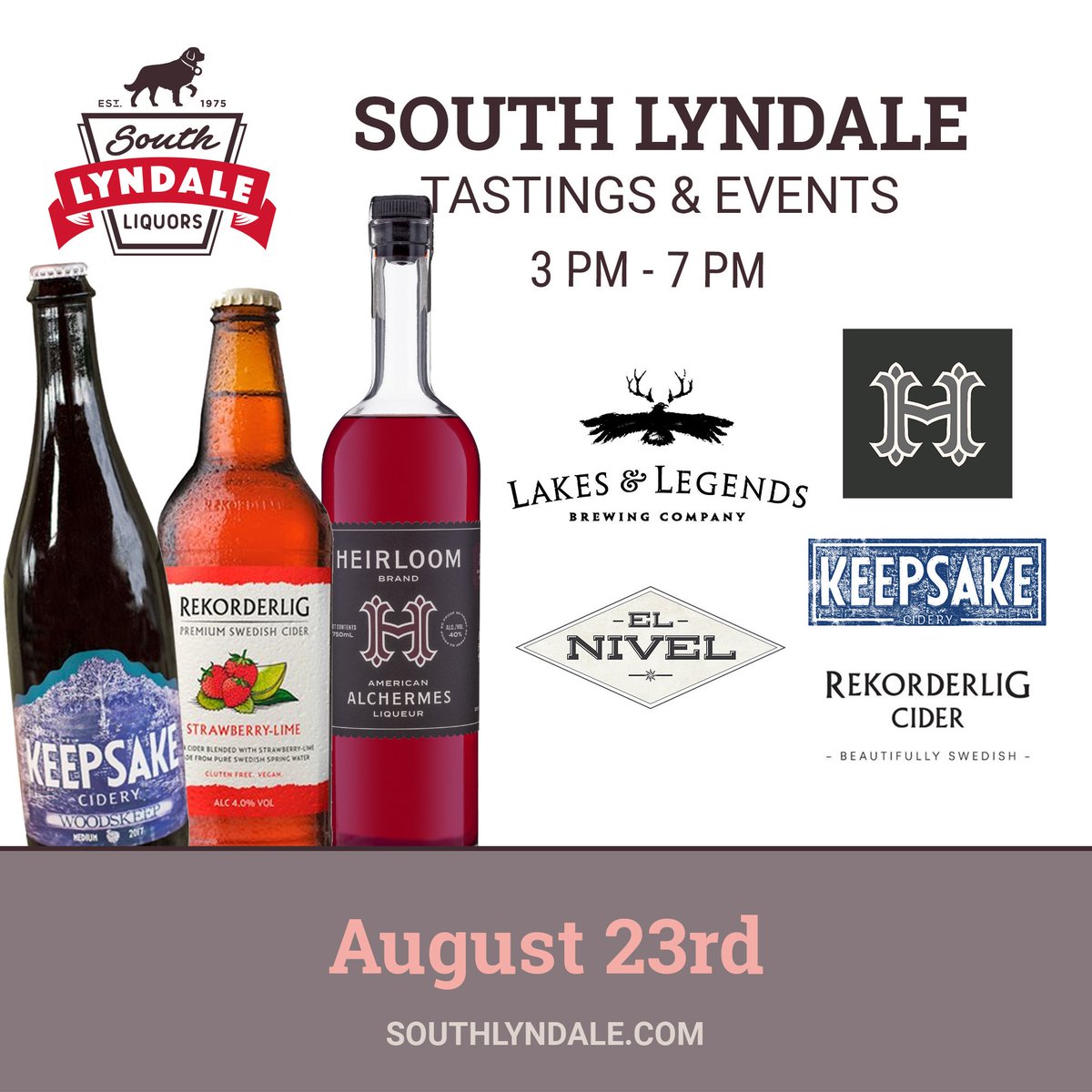 TGIF 🍷🍺🥃
Sip &amp; Shop TODAY at #SLL with:
<a href="/rekorderlig/">Rekorderlig Cider</a> 3 PM - 5 PM
@KeepsakeCidery 4 PM - 7 PM
<a href="/heirloomliqueur/">Heirloom Liqueurs</a> | <a href="/bittercube/">Bittercube</a> 4 PM - 7 PM
<a href="/ELNIVELTEQUILA/">El Nivel Tequila</a> 4 PM - 7 PM
@lakesandlegends 5 PM - 7 PM
-
-
#fridayfeeling #Mpls #Minneapolis #mnstatefair #ShopLocal