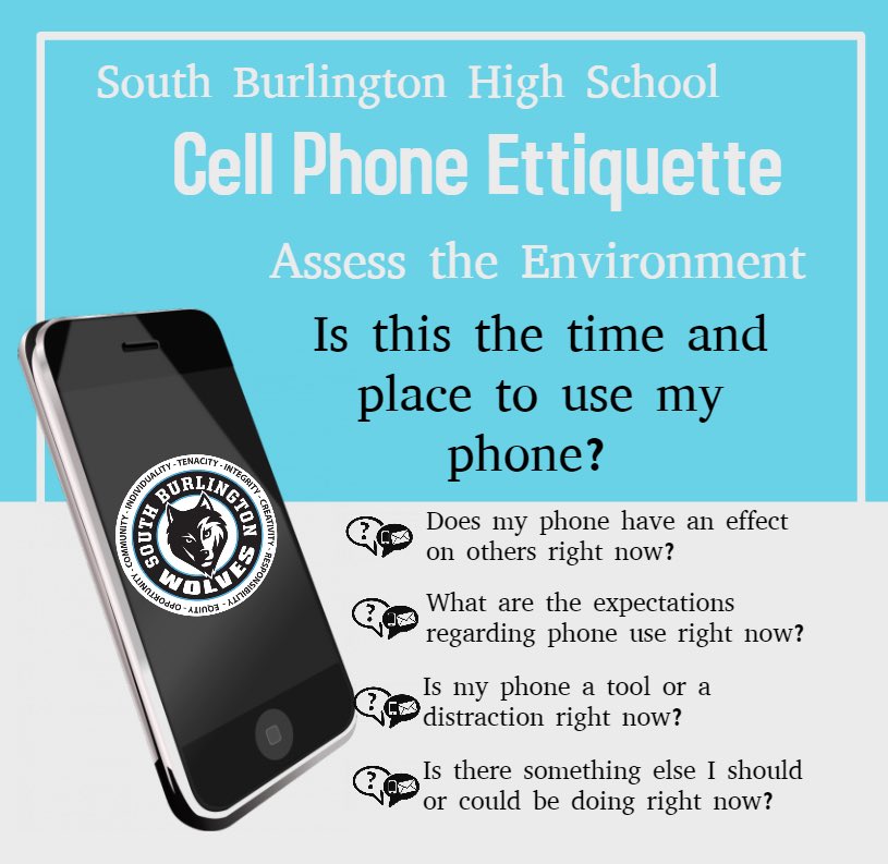 pburkevt's tweet image. There seems to be a lot of chatter about cell phones in schools right now...SBHS expects phones to be out of sight during all classes...we also are concerned about how technology can impact our community (students, and adults) at other times and in other places. 1/