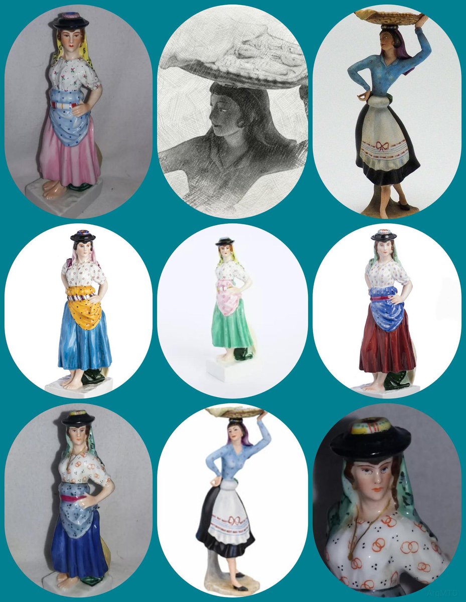 ArquivoMTD's tweet photo. #Porcelain #figures of the traditional #Portugal #fishseller, the #Lisbon #varina. She is the theme of a chapter in the 2nd volume of the huge #lisboadesaparecida work by #portuguesewriter #marinatavaresdias. #lisboa #booksabout #lisbon #portuguesewriters #Portugal #streetcries https://t.co/0ZU7Wwy6vk