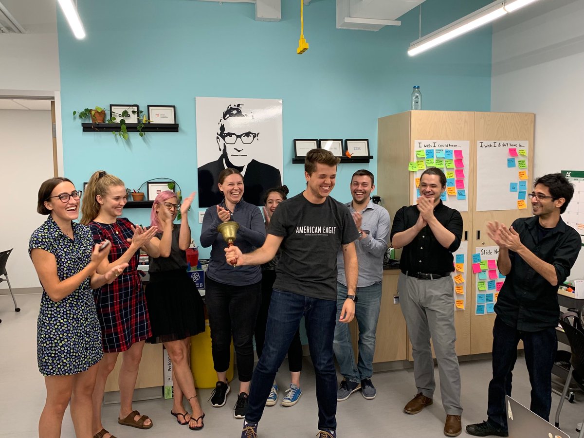 adverbmc's tweet photo. Final day ⁦@slidelab7⁩ for the IBM/SLiDE 2.0 interns all together - pretty amazing crew they went into our community and served up some amazing work and perspective #BetterHumans https://t.co/QvKyBnrr3B