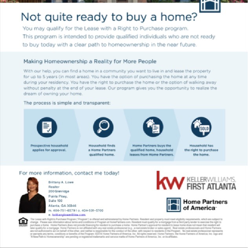 thedmpgroupatl's tweet photo. Are you looking to buy a house but need a little more time to work on your credit and finances? You may qualify for a lease to purchase program! Contact me NOW! #leasetopurchase #firsttimehomebuyers #homepartners #kellerwilliams #atlanta #atlantarealestate #buysellinvest https://t.co/hB6ZYnTBjA