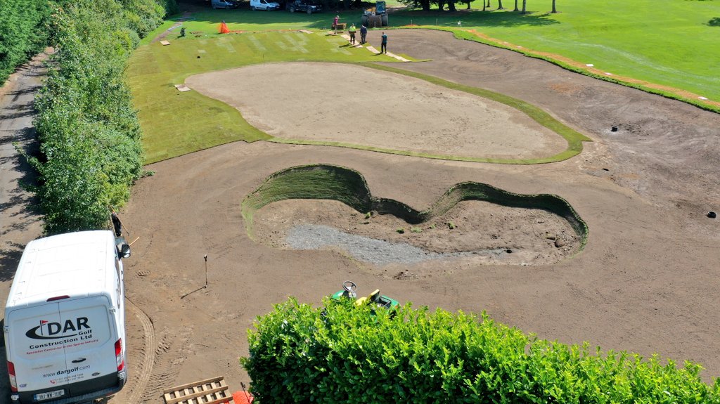 Turf going down on new short game area <a href="/EdmondstownGC/">Edmondstown Golf Club</a> Dublin, next step #SportBond bunker liner and new sand #DARGolfConstruction