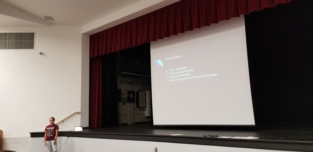 tlgill8's tweet photo. Shout out to Brylee Koontz, our Indiana State FBLA Secretary and WD FBLA President! She ran our FBLA call out meeting today and was awesome! Be sure to follow us at @wesdelfbla @IndianaFBLAPBL instragram @indianafbla #wdpride https://t.co/TjwlOl3QEy