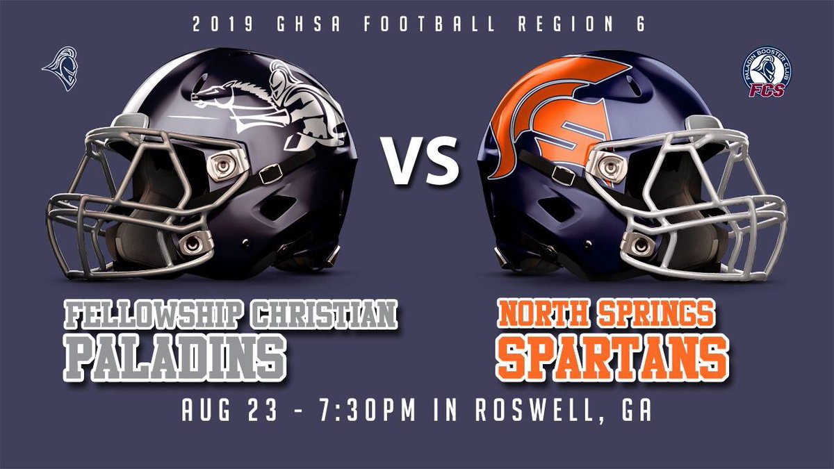 It’s Game Day Paladin Nation! Come support the season home opener for the Paladins! Be loud, bring your family, friends, &amp; passion!! 

🆚 North Springs
📍Roswell
🏟 Paladin Stadium | Bob Lord Field
⏰ 7:30 pm
🇺🇸 Theme Night

#GoFCSPaladins #Bethe12thMan <a href="/FellowshipCS/">Fellowship Christian School</a>  <a href="/fcs_fsquad/">Official F Squad</a>