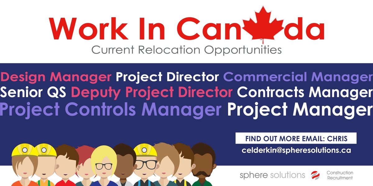 Ever thought of relocating? Why not Canada? We are looking for candidates with experience in Nuclear / Energy / Civil / Water / Utilities / Mining and Major projects over £70M. 
For more information please contact Chris Elderkin - celderkin@spheresolutions.ca #Canada #Jobs